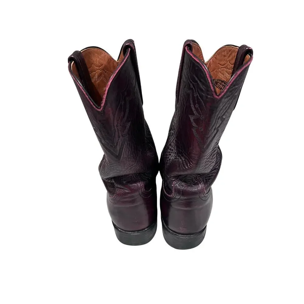 Lucchese 2000 Mens Western Boots Cherry Leather Cowboy USA 10D T0083C2